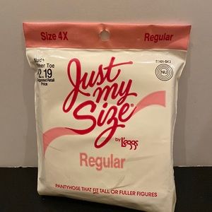 Just My Size by Leggs pantyhose nude sheer toe size 4X new hosiery